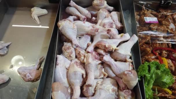 Fresh Chicken Cutlets Bones Local Market — Stock Video