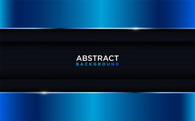 Shinny Blue Gradient Shape ve Line Combination ile modern Karanlık Arkaplan. Grafik Tasarım Elementi.