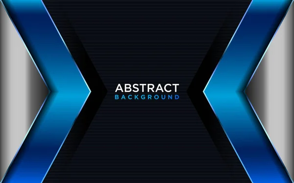 Moderner Dunkler Hintergrund Mit Shinny Blue Gradient Shape Und Lines — Stockvektor