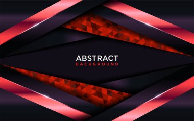 Modern Koyu Mor Arkaplan Tasarımı, Shinny Metalik Kırmızı ve Çokgen Elementi ile birleştirildi. Grafik Tasarım Elementi.