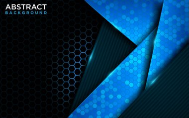 Modern Fütürist Karanlık Donanma Arkaplanı ve Shinny Blue Element. Grafik Tasarım Elementi.