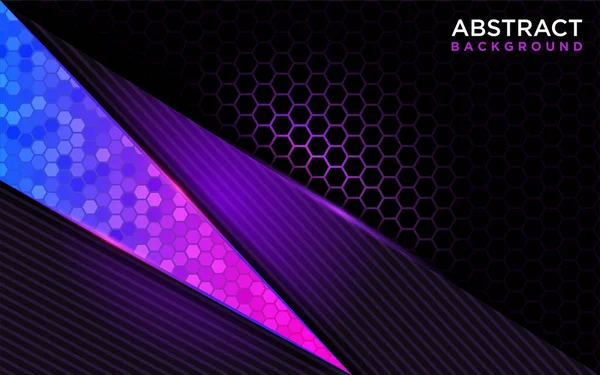 Fondo Moderno Futurista Púrpura Oscuro Combinado Con Shinny Polygon Element — Vector de stock