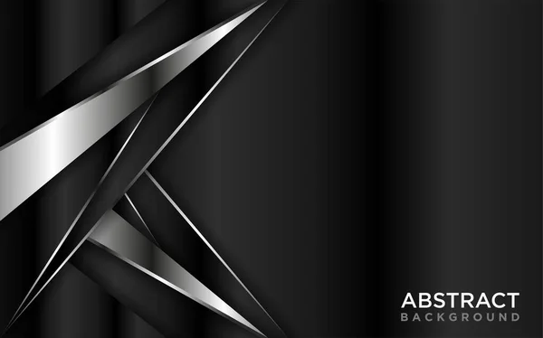 Abstract Black Gradient Background Combined Futuristic Silver Lines Graphic Design — Stock Vector