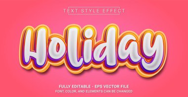 Tatil Metni Biçimi Efekti. Grafik Tasarım Elementi.