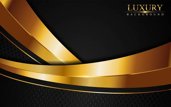 Lusso Sfondo Nero Golden Lines Combinazione Elemento Progettazione Grafica — Vettoriale Stock