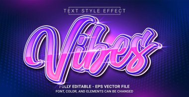Vibes Metin Biçimi Efekti. Grafik Tasarım Elementi.