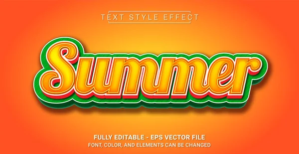Summer Text Style Effect Grafische Vormgeving Element — Stockvector