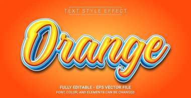 Turuncu Metin Biçimi Efekti. Grafik Tasarım Elementi.