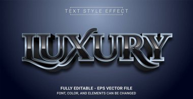 Siyah Lüks Metin Biçimi Efekti. Düzenlenebilir Grafik Metin Şablonu.