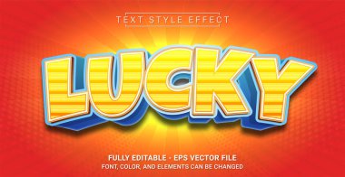 Şanslı Metin Biçimi Efekti. Düzenlenebilir Grafik Metin Şablonu.