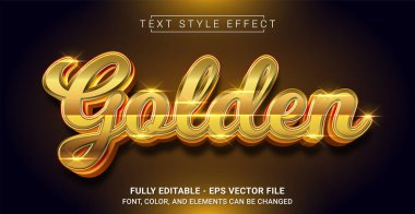 Altın Metin Stili Efekti. Düzenlenebilir Grafik Metin Şablonu.