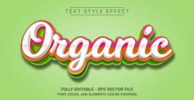 Organik Metin Biçimi Efekti. Düzenlenebilir Grafik Metin Şablonu.