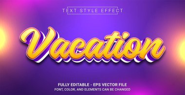 Tatil Metni Biçimi Efekti. Düzenlenebilir Grafik Metin Şablonu.