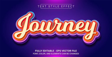 Seyahat Metni Biçimi Efekti. Düzenlenebilir Grafik Metin Şablonu.