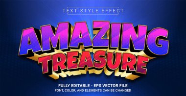 İnanılmaz Hazine Metin Biçimi Efekti. Düzenlenebilir Grafik Metin Şablonu.