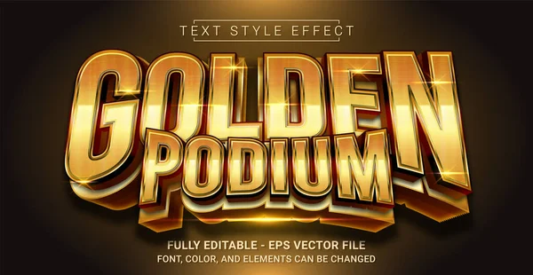 Golden Podium Text Style Effect. Editable Graphic Text Template.