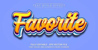 Favori Metin Biçimi Efekti. Düzenlenebilir Grafik Metin Şablonu.
