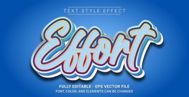 Çaba Metni Biçimi Efekti. Düzenlenebilir Grafik Metin Şablonu.