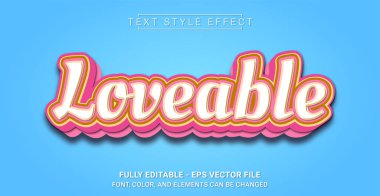 Sevimli Metin Biçimi Efekti. Düzenlenebilir Grafik Metin Şablonu.