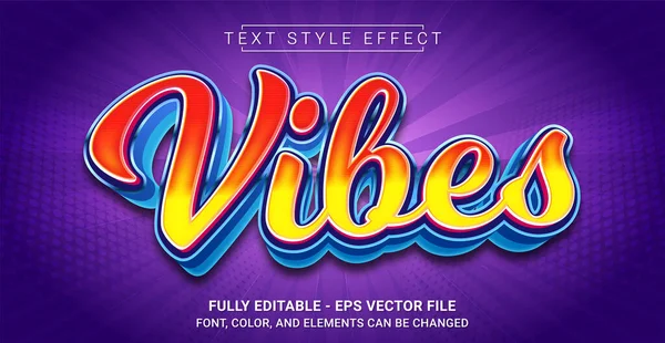 Vibes Metin Biçimi Efekti. Düzenlenebilir Grafik Metin Şablonu.