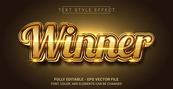 Winner Text Style Effect Editable Graphic Text Template — стоковый вектор