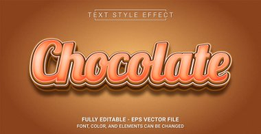 Çikolata Metin Stili Efekti. Düzenlenebilir Grafik Metin Şablonu.