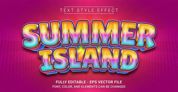 Summer Island Text Style Effect Bewerkbaar Grafisch Tekstsjabloon — Stockvector