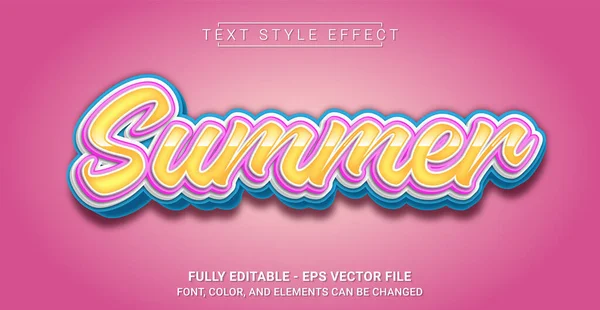 Summer Text Style Effect Bewerkbaar Grafisch Tekstsjabloon — Stockvector