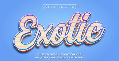 Egzotik Metin Biçimi Efekti. Düzenlenebilir Grafik Metin Şablonu.