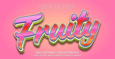 Meyve Metni Biçimi Efekti. Düzenlenebilir Grafik Metin Şablonu.