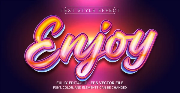 Geniet Van Text Style Effect Bewerkbaar Grafisch Tekstsjabloon — Stockvector