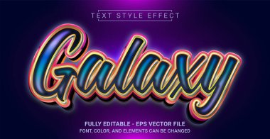 Galaxy Metin Biçimi Efekti. Düzenlenebilir Grafik Metin Şablonu.
