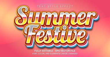 Summer Festive Text Style Effect. Editable Graphic Text Template.