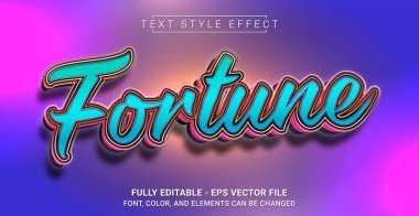 Fortune Text Style Effect. Editable Graphic Text Template.
