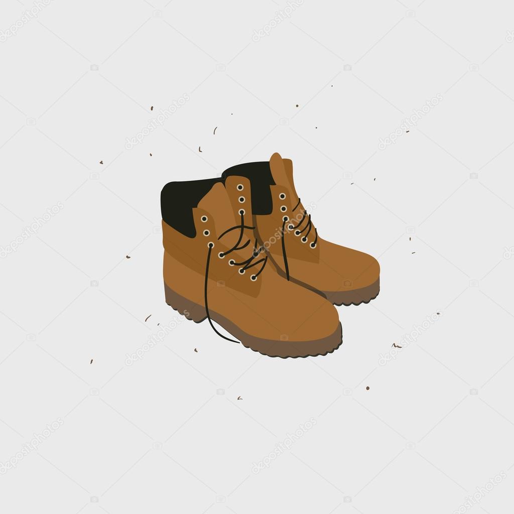 Illustration with fashionable shoes with laces