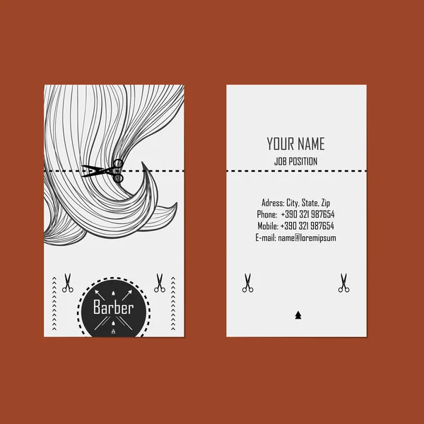 Cabeleireiro cartão de visita (barbeiro ) —  Vetores de Stock