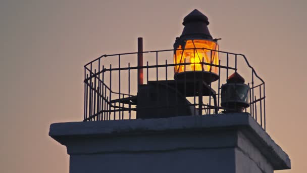 Lighthouse on the seafront. Close-up — Stock Video