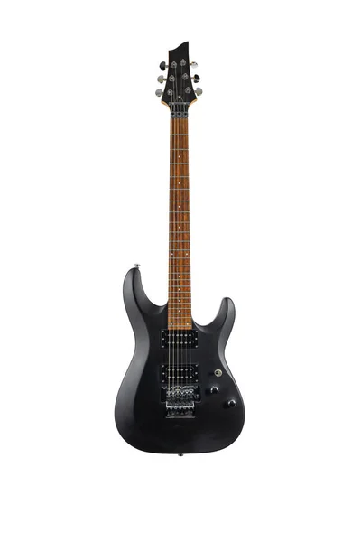 Black Electric Guitar Isolated White Background — Stock Photo, Image