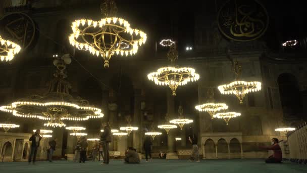 Istanbul Hagia Sophia Interieur Binnen Turkije Istanbul September 2021 — Stockvideo