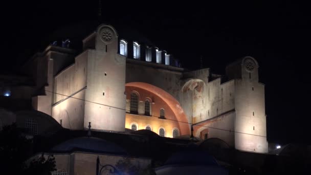 Wieczór Stambule Zbliżenie Hagia Sophia Turcja Stambuł Wrzesień 2021 — Wideo stockowe