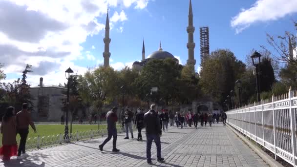 Mezquita Azul Estambul Plaza Sultanahmet Turquía Estambul Septiembre 2021 — Vídeo de stock