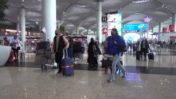 Istanbul Nieuwe Luchthaven Check Terminal Turkije Istanbul September 2021 — Stockvideo