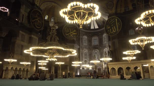 Istanbul Hagia Sophia Interieur Binnen Turkije Istanbul September 2021 — Stockvideo