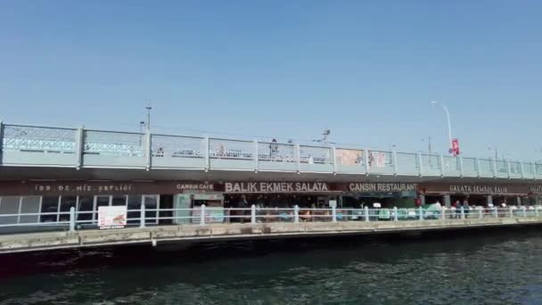 Istanbul Pont Galata Avec Pêcheurs Turquie Istanbul Septembre 2021 — Video