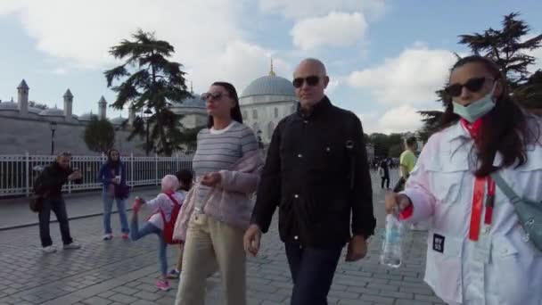 Istanbul Sultanahmet Square Ludzie Idą Pieszo Turcja Stambuł Wrzesień 2021 — Wideo stockowe