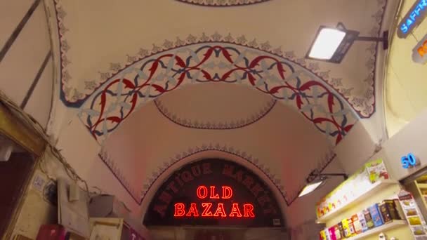 Istambul Grande Bazar Interior Mercado Mais Antigo Cidade Turquia Istambul — Vídeo de Stock