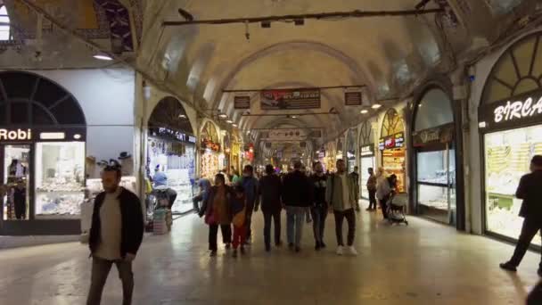 Istanbul Grand Bazaar Interieur Oudste Markt Van Stad Turkije Istanbul — Stockvideo