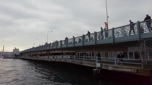 Istanbul Pont Galata Avec Pêcheurs Turquie Istanbul Septembre 2021 — Video