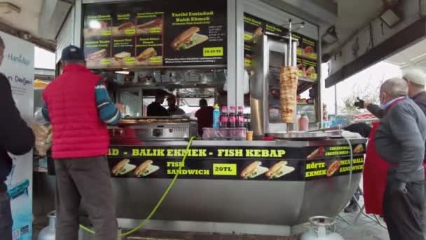 Quiosque Comida Rua Istambul Kebab Turquia Istambul Setembro 2021 — Vídeo de Stock