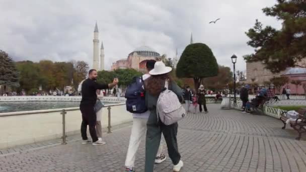 Die Hagia Sophia Istanbul Auf Dem Sultanahmet Platz Türkei Istanbul — Stockvideo